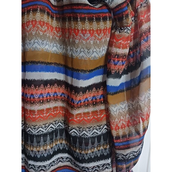 Women's New Directions Asymmetrical Sleeve Sheer Blouse Size M Top - Picture 5 of 7